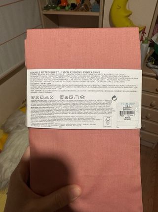 Sábana Bajera Rosa 135cm Algodón