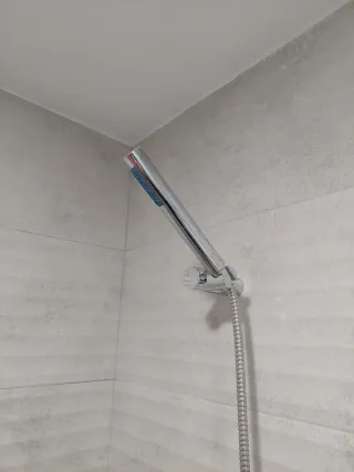 Alcachofa Ducha Cromada con Detalles Azules