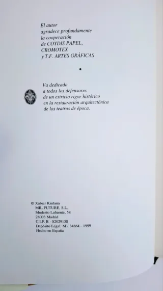 Libro 1999 Teatro Real Sitio San Ildefonso Antiguo