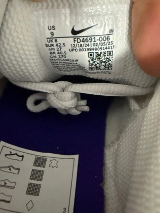 Nike Scarpe Grigie Viola Taglia 42.5