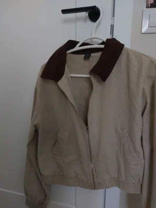 Chaqueta beige cuello marrón T M