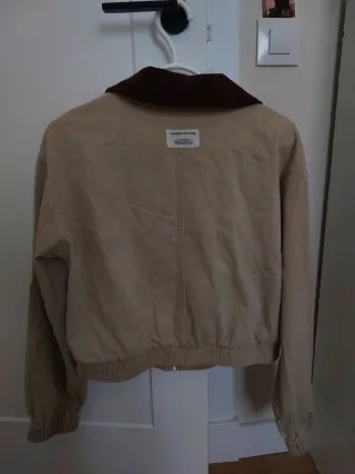 Chaqueta beige cuello marrón T M