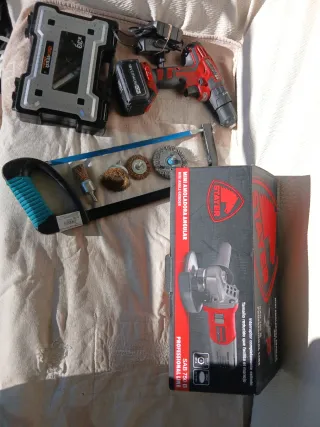 Kit Herramientas Taladro Amoladora Sierra de mano