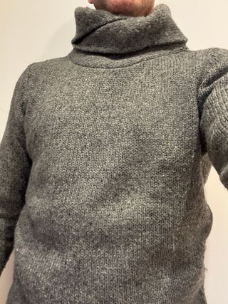 Jersey lana cuello alto gris