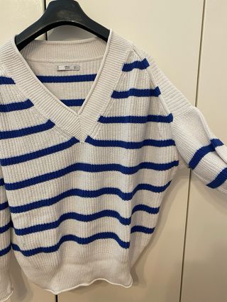 Jersey Mango Rayas Azul Talla L