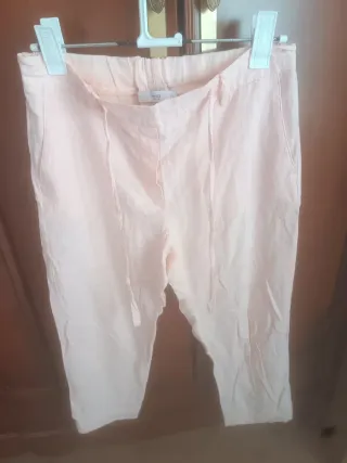 Pantalones Mango mujer rosa