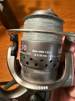 Caña de pescar telescópica con carrete