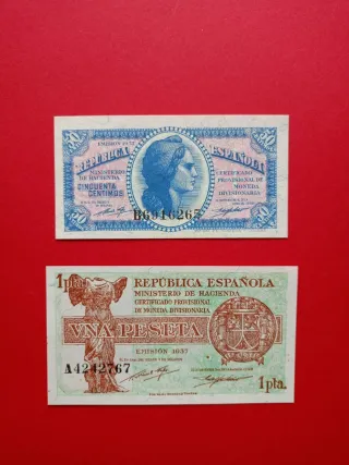 SC 50 céntimos y 1 peseta 1937 republica