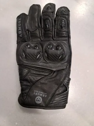 Guantes de moto cuero negro ARMURE