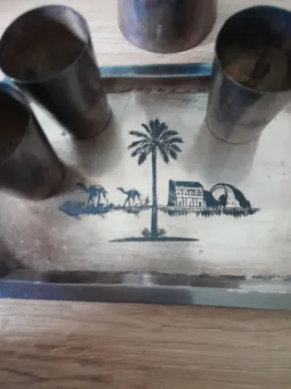 Servizio bicchieri metallo stile Africa