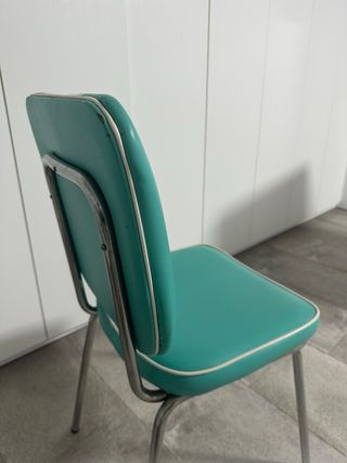 4 Sillas Vintage Estilo American Diner Turquesa
