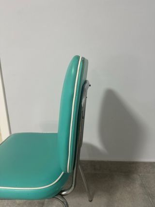 4 Sillas Vintage Estilo American Diner Turquesa