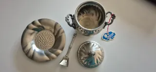 Zuccheriera in peltro 95 Ariston con paletta