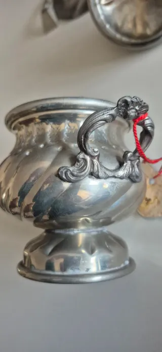 Zuccheriera in peltro 95 Ariston con paletta