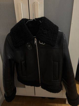 Chaqueta aviador Mango negra