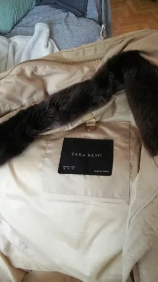 Plumífero Zara Beige Mujer