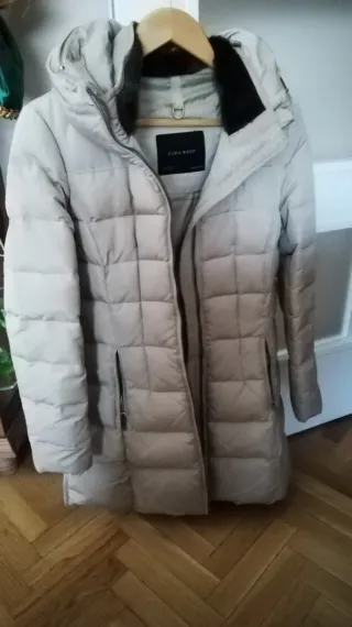 Plumífero Zara Beige Mujer