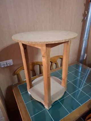 Mesa camilla redonda pequeña madera