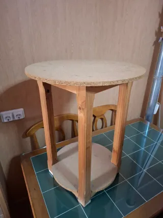 Mesa camilla redonda pequeña madera