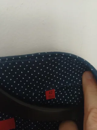 Camisa Hugo Boss Talla 40 Azul/Blanco