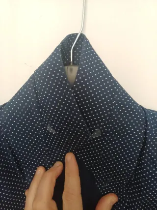 Camisa Hugo Boss Talla 40 Azul/Blanco