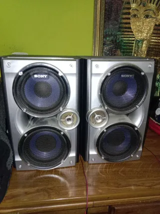 Altavoces Sony Negros y Plateados