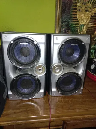 Altavoces Sony Negros y Plateados