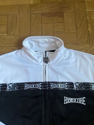 Chaqueta 100% Hardcore Blanca y Negra Chándal