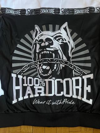 Chaqueta 100% Hardcore Blanca y Negra Chándal