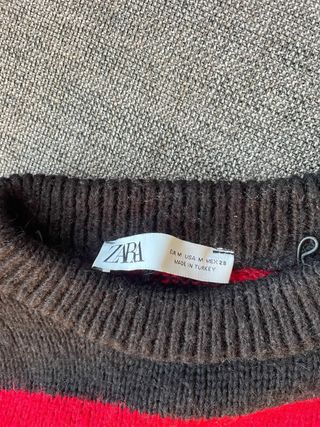 Jersey Zara Rayas Rojas y Negras