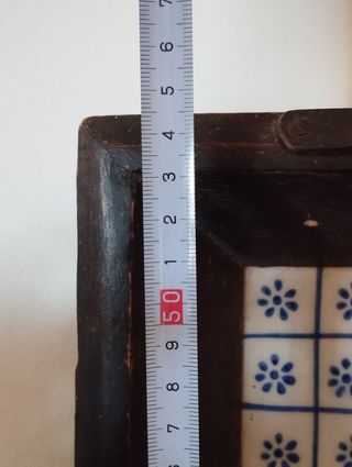 Tabuleiro / Bandeja em Madeira antiga e Azulejo