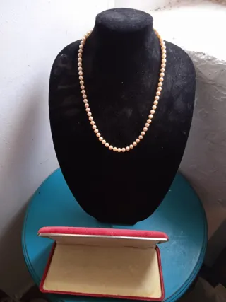 Collar Perlas Orquídea años 70 Estuche original