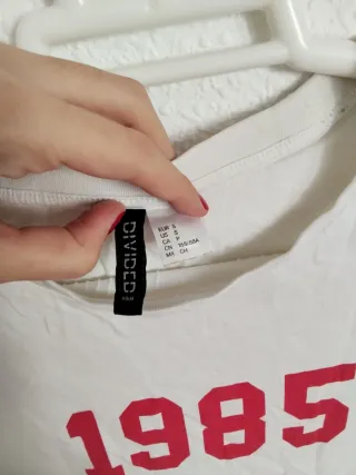 Camiseta 1985 Con detalleNudo Talla S Blanca