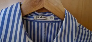 Vestido camisero rayas azules y blancas