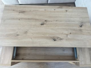 Mesa centro elevable madera, color roble nude