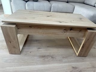 Mesa centro elevable madera, color roble nude