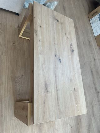 Mesa centro elevable madera, color roble nude