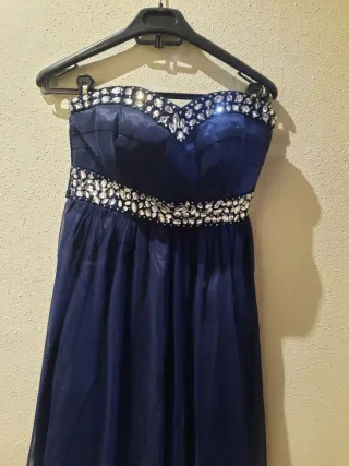 Vestido Fiesta Formula Joven Azul Plata