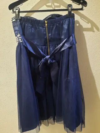 Vestido Fiesta Formula Joven Azul Plata