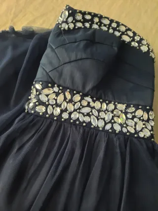 Vestido Fiesta Formula Joven Azul Plata