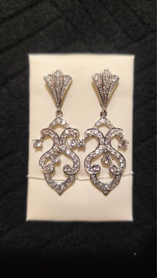 Pendientes de plata de primera ley y circonitas