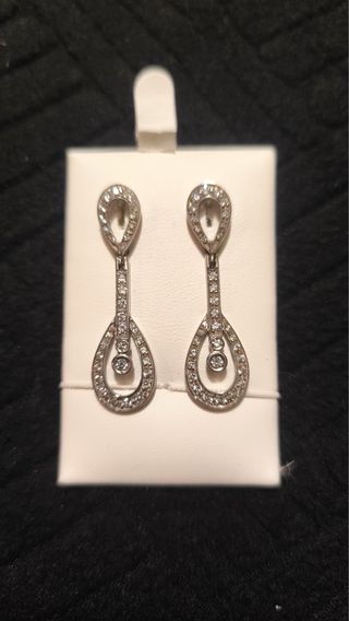 Pendientes de plata de primera ley y circonitas