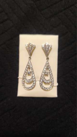 Pendientes de plata de primera ley y circonitas
