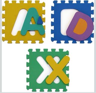 Alfombra Puzzle Bebé Espuma 32x32cm Letras Números