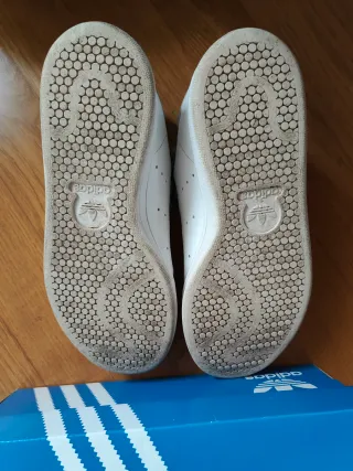 Adidas Stan Smith J Bianco Argento Tg 37