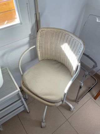 Silla Ikea Mimbre Blanca