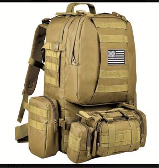 Mochila Táctica 4 en 1 Beige/Marrón