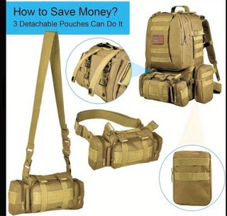 Mochila Táctica 4 en 1 Beige/Marrón