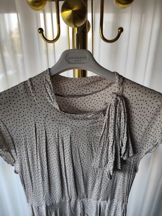 Max & Co Abito Beige/Grigio Pois