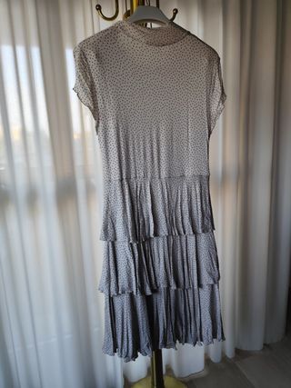 Max & Co Abito Beige/Grigio Pois